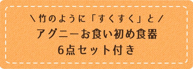 ＼竹のように「すくすく」と／アグニーお食い初め食器6点セット付き