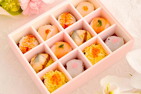 花てまり-一口サイズの冷凍てまり寿司　写真